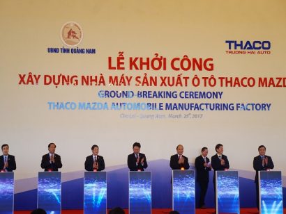 Thủ tướng Nguyễn Xuân Phúc ấn nút khởi công xây dựng nhà máy Thaco Mazda