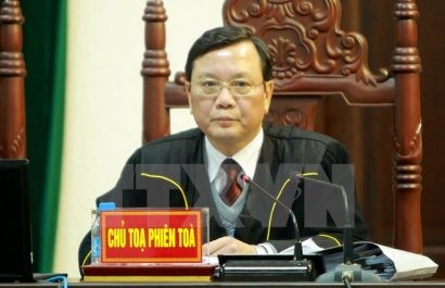  Thẩm phán Nguyễn Ngọc Huân, chủ tọa phiên tòa xét xử Trịnh Xuân Thanh và đồng phạm. (Ảnh: An Đăng/TTXVN)